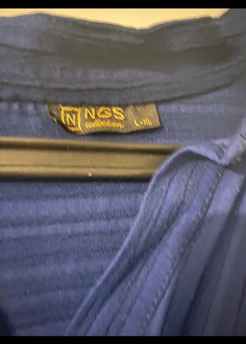 Lacivert Uzun Keten Elbise - Görsel 3