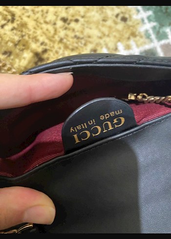 Gucci Gucci Zincir Detaylı Siyah Deri Kadın Çanta