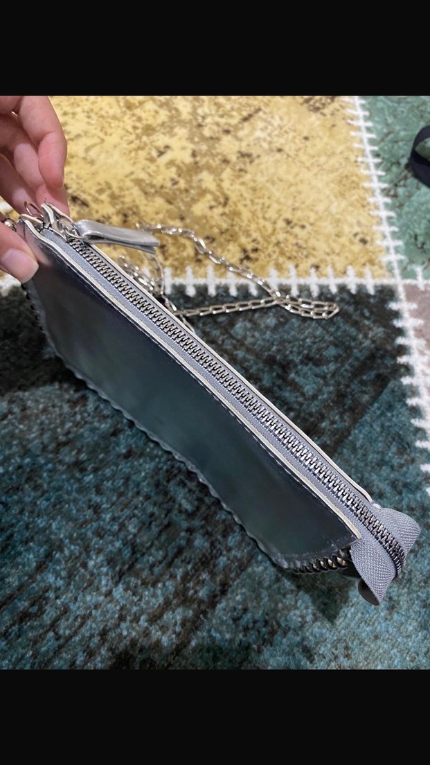 Gri Örgü Bohem Kadın Portföy Çanta - Görsel 3