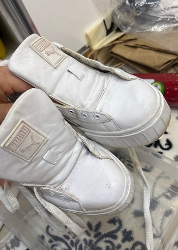 Beyaz Platform Topuklu Puma mayze  Spor Ayakkabı - Görsel 12