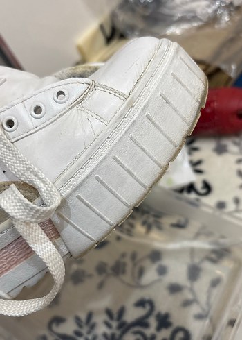 Beyaz Platform Topuklu Puma mayze  Spor Ayakkabı - Görsel 4