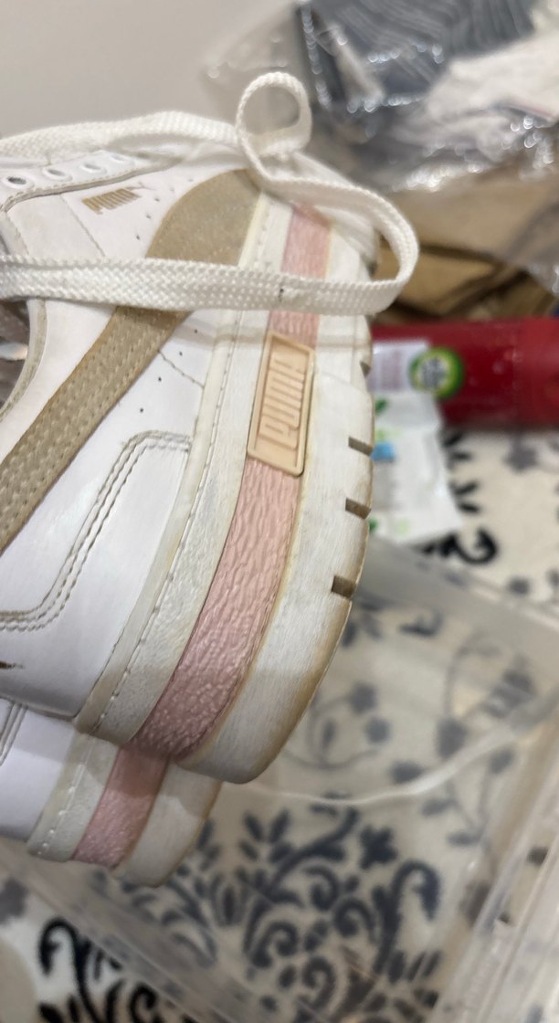 Beyaz Platform Topuklu Puma mayze  Spor Ayakkabı - Görsel 5