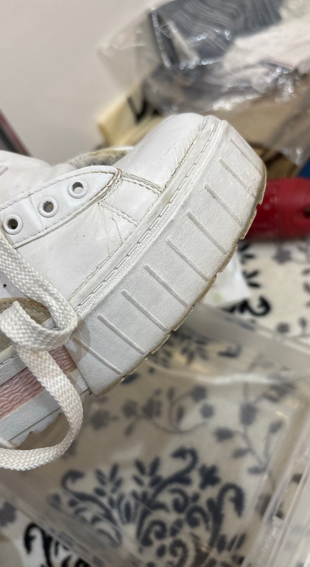 Beyaz Platform Topuklu Puma mayze  Spor Ayakkabı - Görsel 4