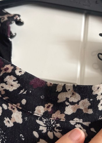 Chima40 siyah üstü bordro çiçekli Bohem Uzun Kollu midi elbise - Görsel 7