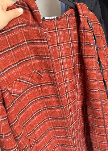 On triko Uzun Kollu Düğmeli odunlu kiremit renk  Ekose Gömlek - Görsel 7