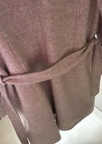 Chima m açık sütlü kahve Kadın Kürklü Midi Klasik Kaban - Görsel 4