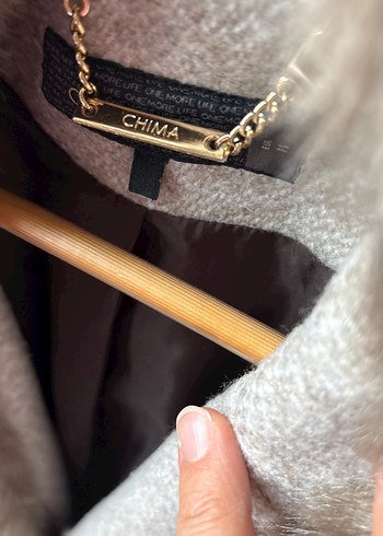 Chima m açık sütlü kahve Kadın Kürklü Midi Klasik Kaban - Görsel 3