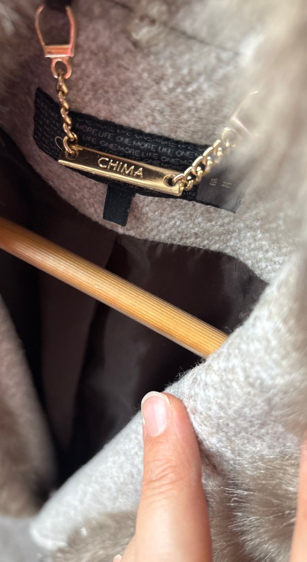 Chima m açık sütlü kahve Kadın Kürklü Midi Klasik Kaban - Görsel 3