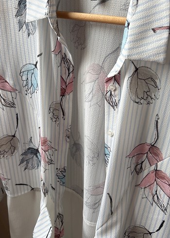 Chima l Çiçek Desenli Piliseli Kadın Gömlek - Görsel 5