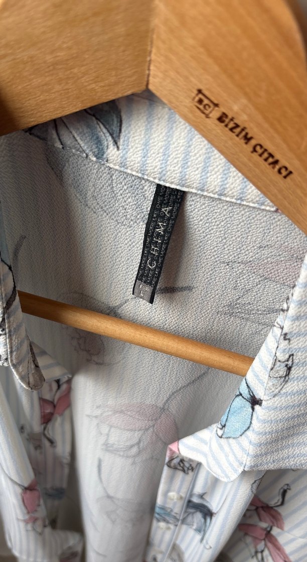 Chima l Çiçek Desenli Piliseli Kadın Gömlek - Görsel 2