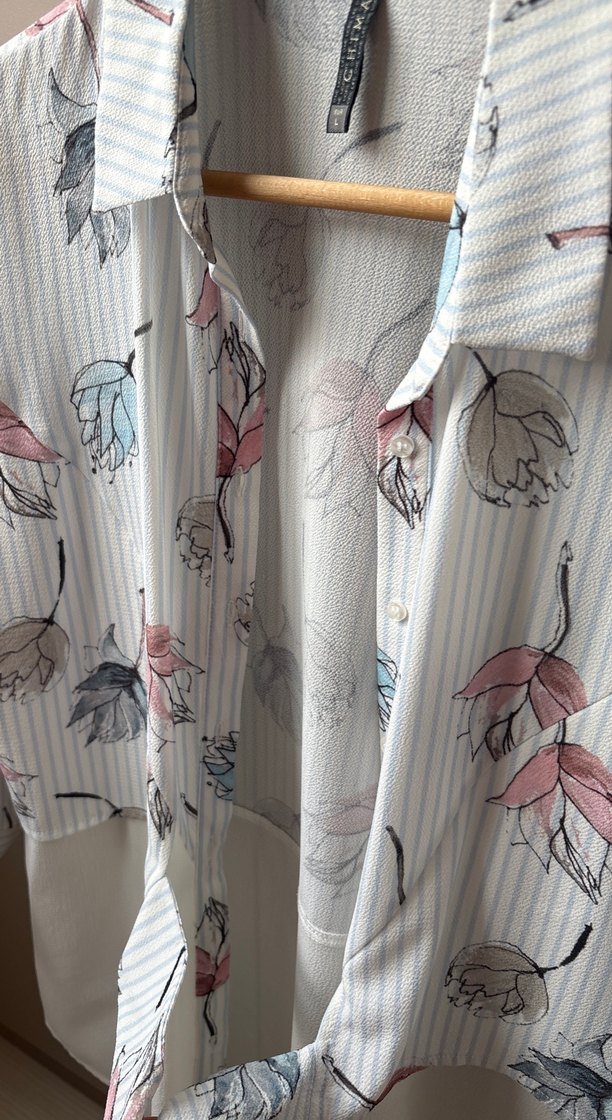 Chima l Çiçek Desenli Piliseli Kadın Gömlek - Görsel 5