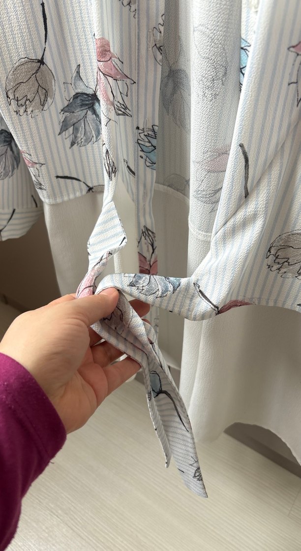 Chima l Çiçek Desenli Piliseli Kadın Gömlek - Görsel 4