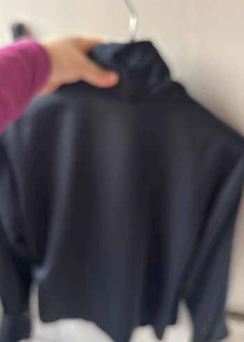 EKOL 40 Siyah V Yaka saten Bluz - Görsel 6