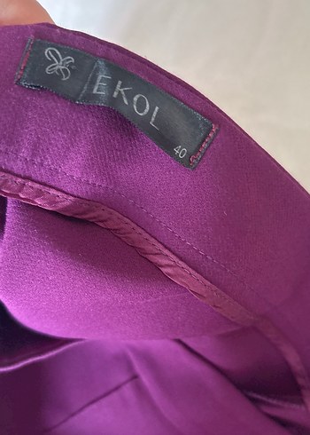 Ekol 38 Mor Patlıcan  Kumaş Kadın Kumaş Pantolon - Görsel 6