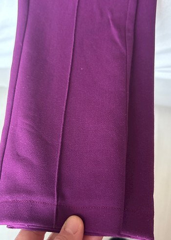 Ekol 38 Mor Patlıcan  Kumaş Kadın Kumaş Pantolon - Görsel 2