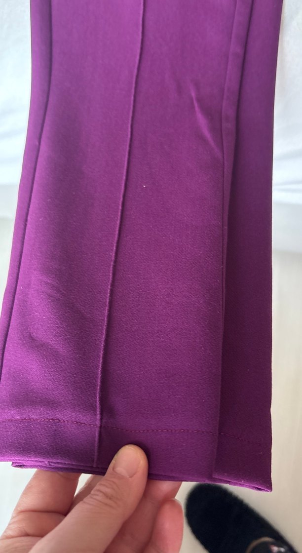 Ekol 38 Mor Patlıcan  Kumaş Kadın Kumaş Pantolon - Görsel 2