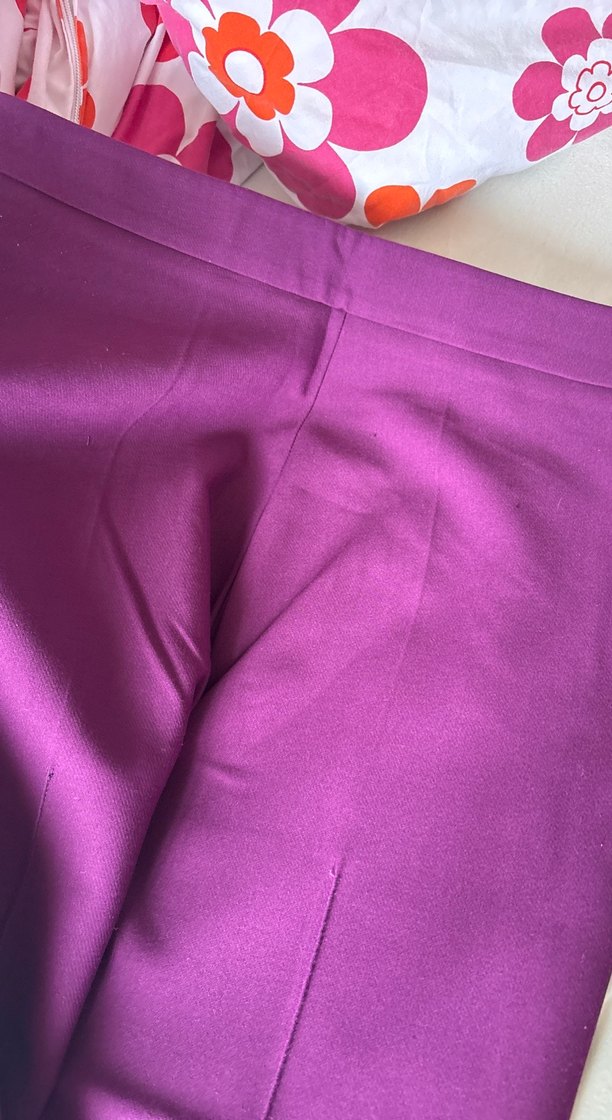 Ekol 38 Mor Patlıcan  Kumaş Kadın Kumaş Pantolon - Görsel 4