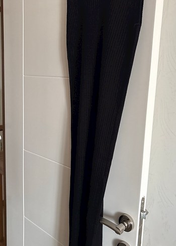 Accort Siyah Pilili Uzun V Yaka Kadın Elbise ve kısa hırka - Görsel 7