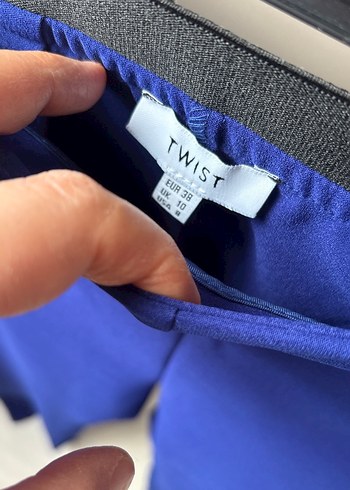 Twist parlament mavisi yandan fermuarlı Kadın Kumaş Pantolon 38 - Görsel 3