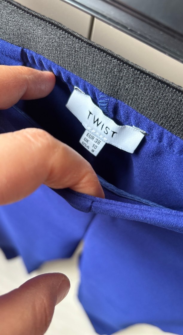 Twist parlament mavisi yandan fermuarlı Kadın Kumaş Pantolon 38 - Görsel 3