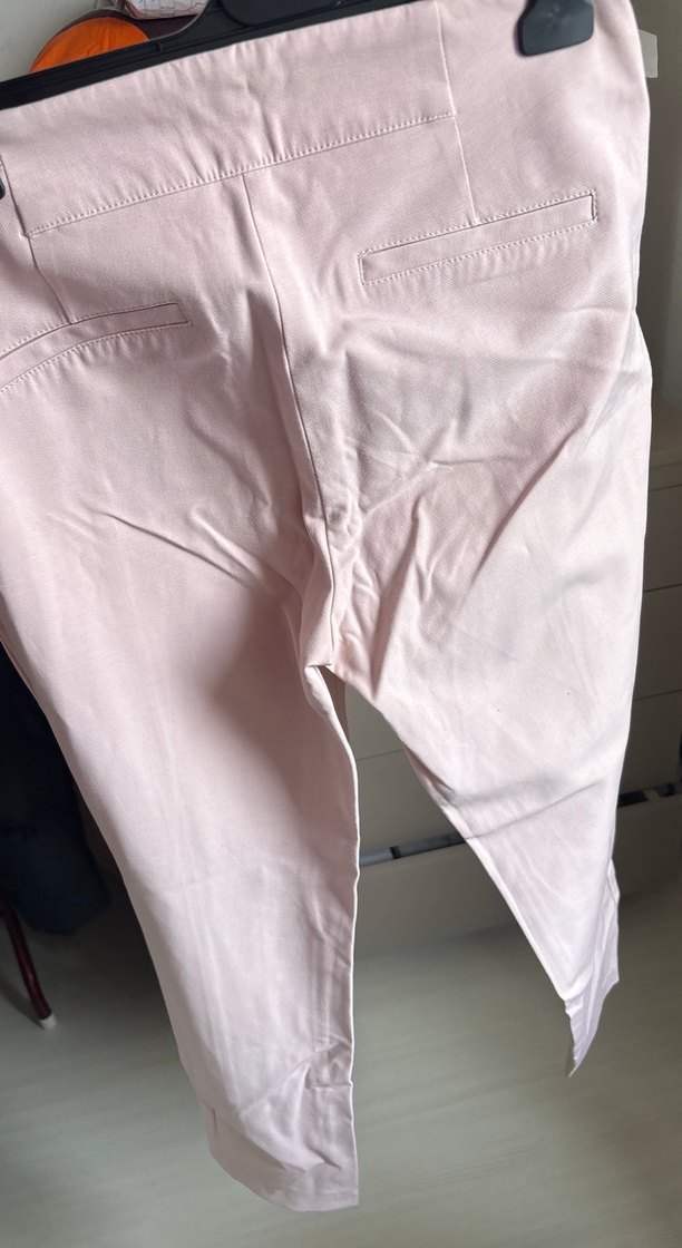 Düğmeli Bej Kadın Kumaş Pantolon - Görsel 2