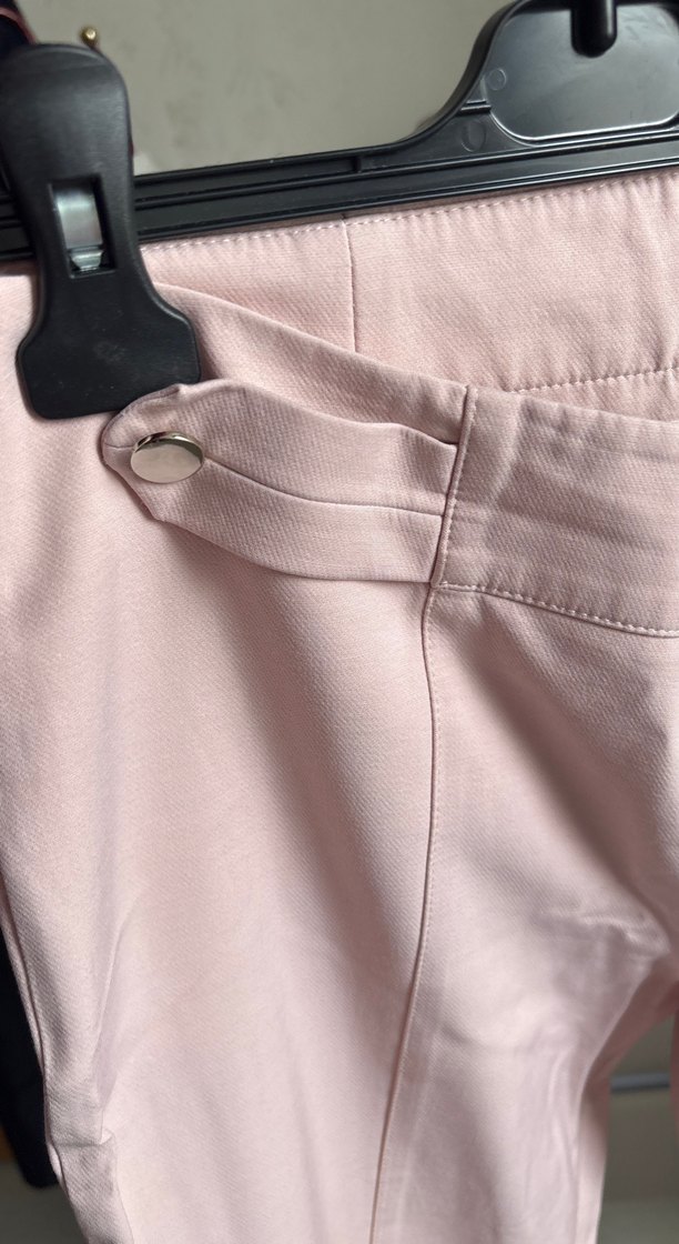 Düğmeli Bej Kadın Kumaş Pantolon - Görsel 3