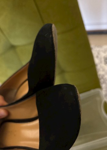 Siyah Süet Tokalı Kadın Topuklu Ayakkabı - Görsel 5