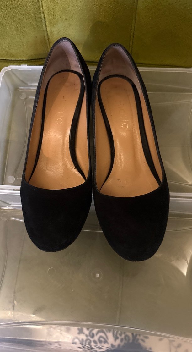 Siyah Süet Tokalı Kadın Topuklu Ayakkabı - Görsel 2