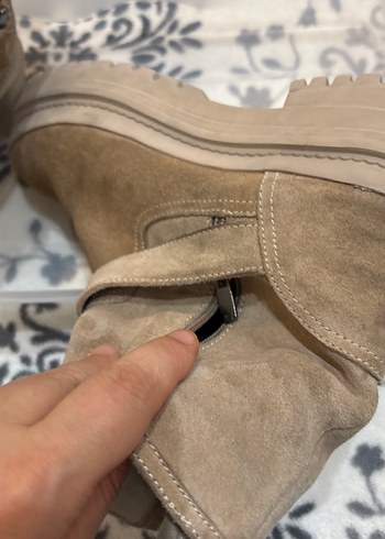 Hush Puppies bej nubuk rengi deri Kadın bot - Görsel 5