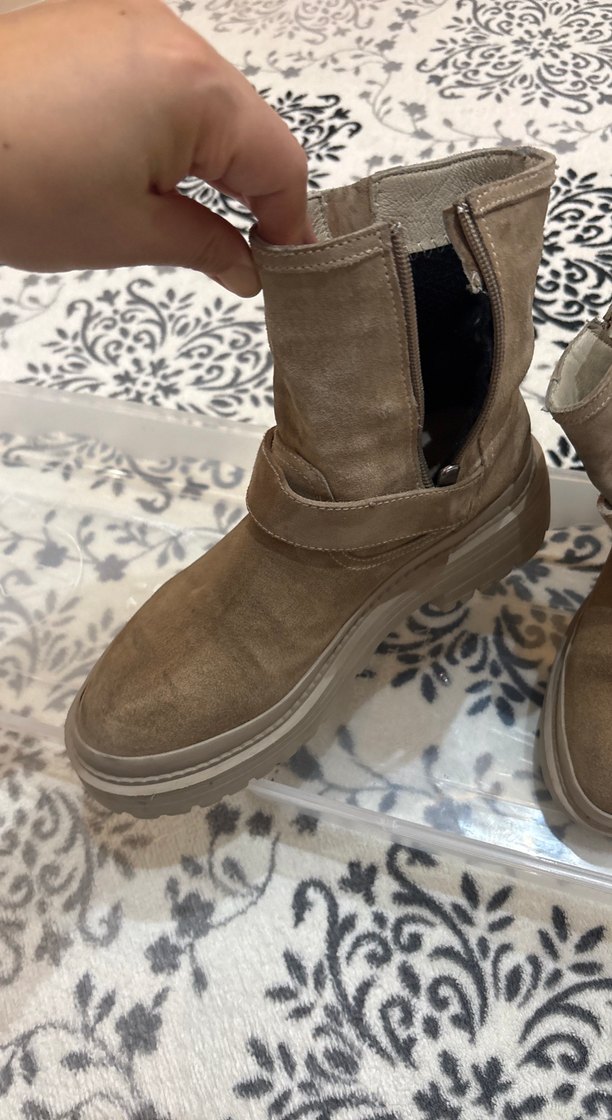 Hush Puppies bej nubuk rengi deri Kadın bot - Görsel 2