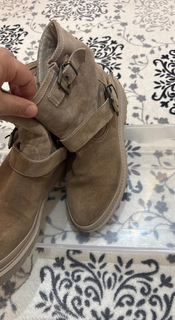 Hush Puppies bej nubuk rengi deri Kadın bot - Görsel 3