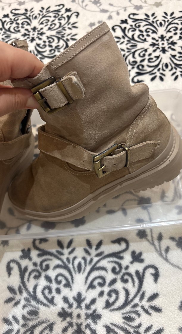 Hush Puppies bej nubuk rengi deri Kadın bot - Görsel 4