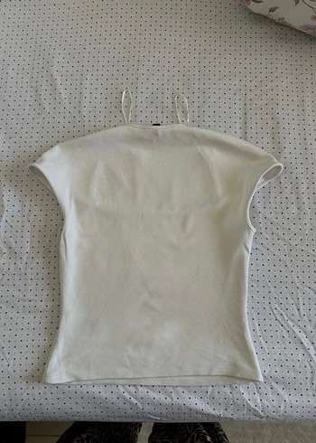 H&M Beyaz Kadın Kısa Kollu Crop Top