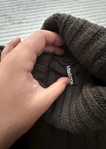 s Beden kahverengi Renk Kahverengi Yünlü Balıkçı Yaka Kadın Kazak