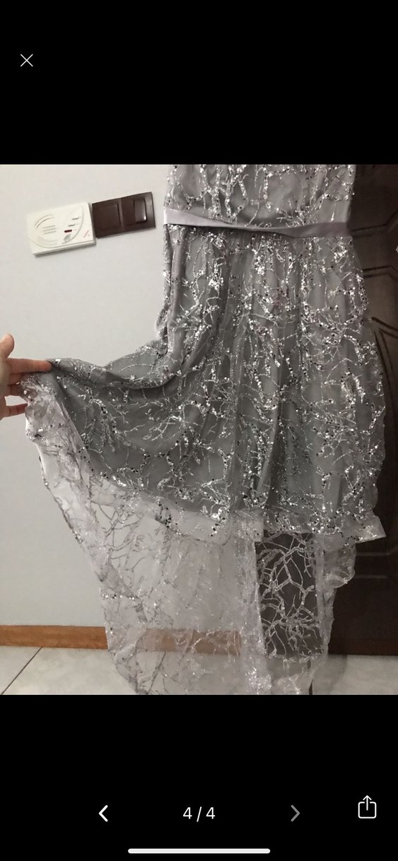 Gri Abiye Elbise - Görsel 4