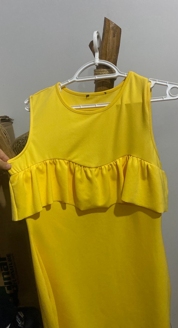 Sarı Fırfırlı Elbise - Görsel 2