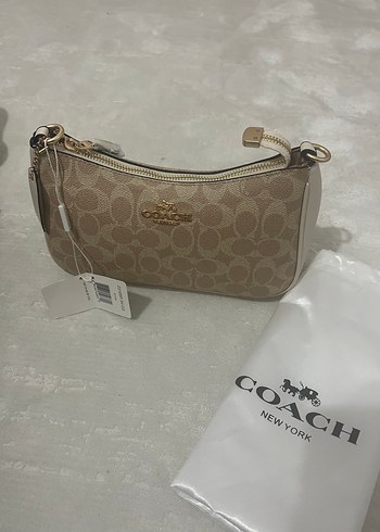 Coach Bej Deri Kadın Çanta