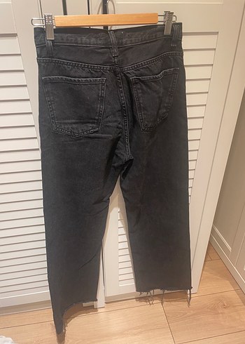 Mango Düğmeli Siyah Denim Kadın Jean
