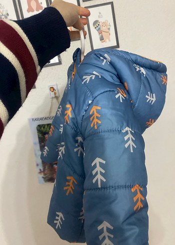 Mavi Erkek Çocuk Fermuarlı Mont - Görsel 4