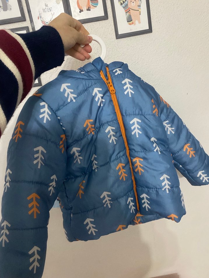 Mavi Erkek Çocuk Fermuarlı Mont - Görsel 5