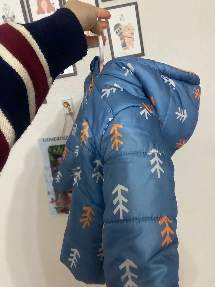 Mavi Erkek Çocuk Fermuarlı Mont - Görsel 4