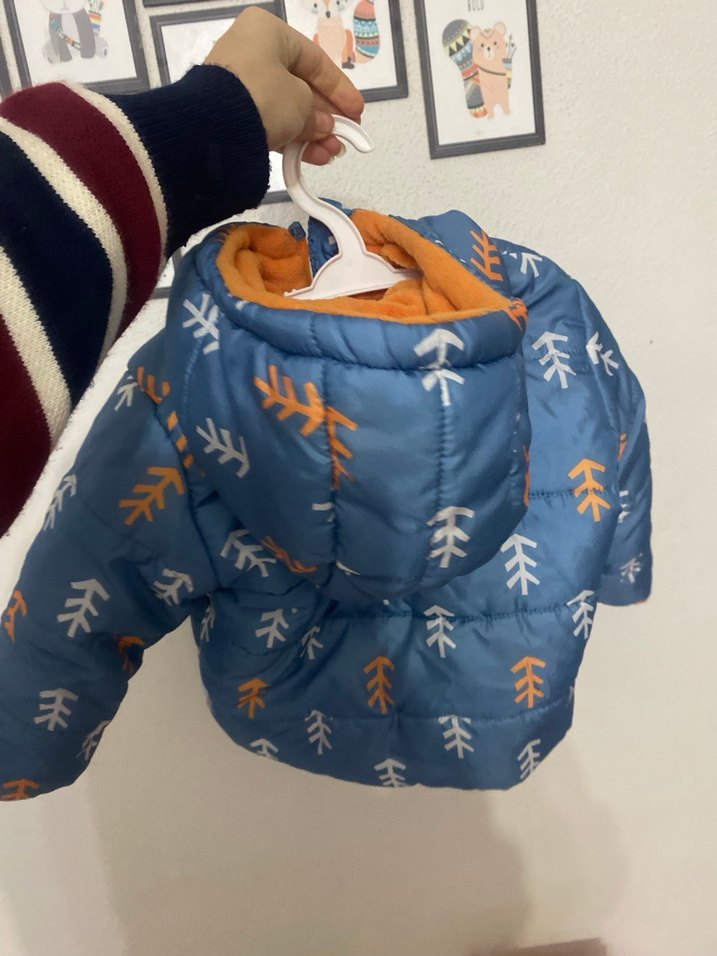 Mavi Erkek Çocuk Fermuarlı Mont - Görsel 3