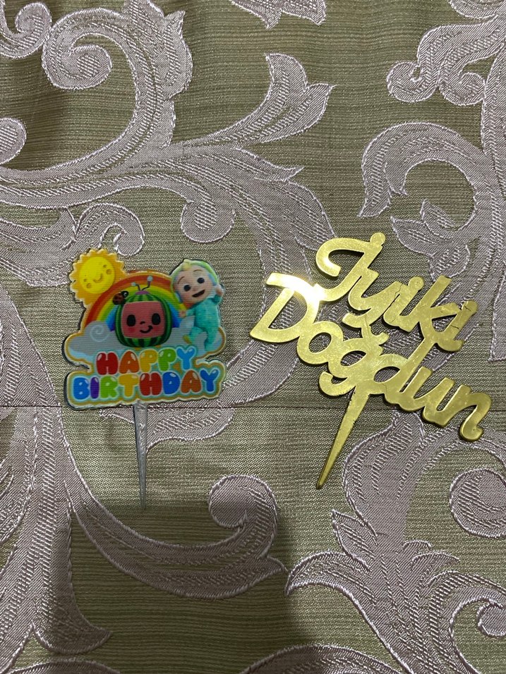 Renkli Mutlu Doğum Günü Pasta Süsü Gold - Görsel 2