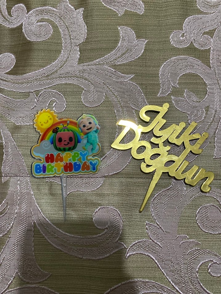 Altın Renkli İyi Ki Doğdun Pasta Süsü - Görsel 2