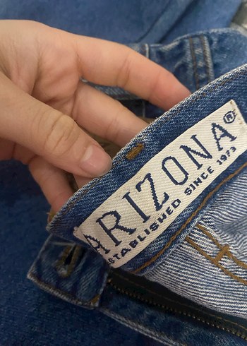 Düğmeli Mavi Bol Kesim Denim Kadın Pantolon - Görsel 3