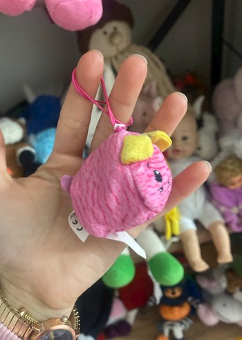 Renkli Pembe Peluş Oyuncak Anahtarlık - Görsel 2