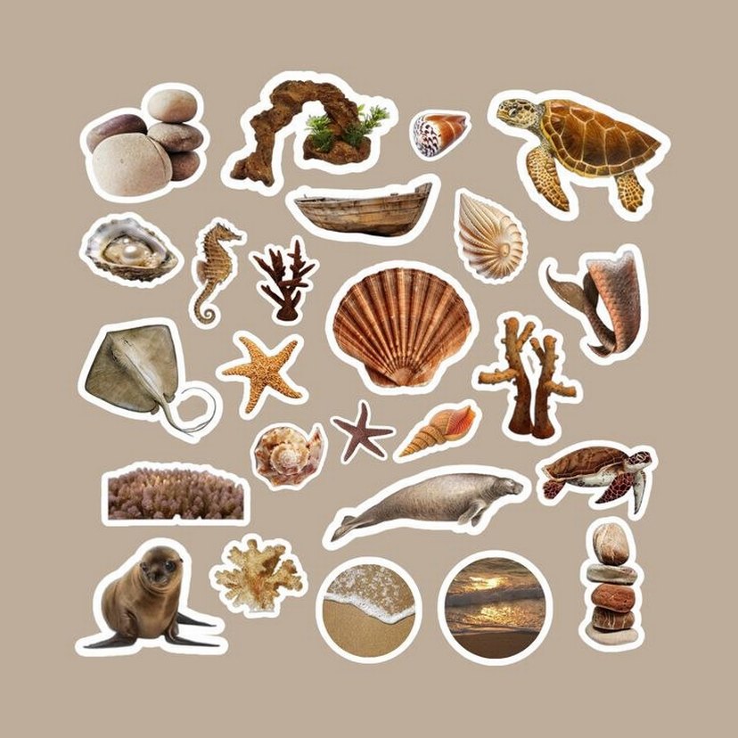 deniz temalı sticker set 3 sayfa - Görsel 2