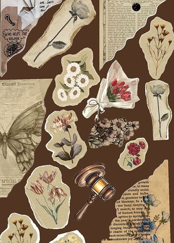 çiçek temalı sticker set - Görsel 3