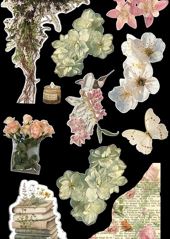 çiçek temalı sticker set - Görsel 2