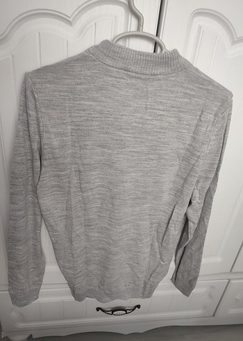 H&M Gri Kadın Boğazlı Triko Kazak